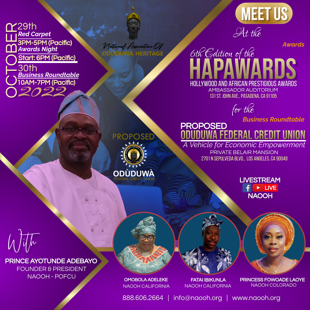 HAPAWARDS FEATURING THE PROPOSED ODUDUWA FEDERAL CREDIT UNION
